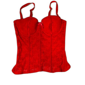 Elegant Red Lace Bustier